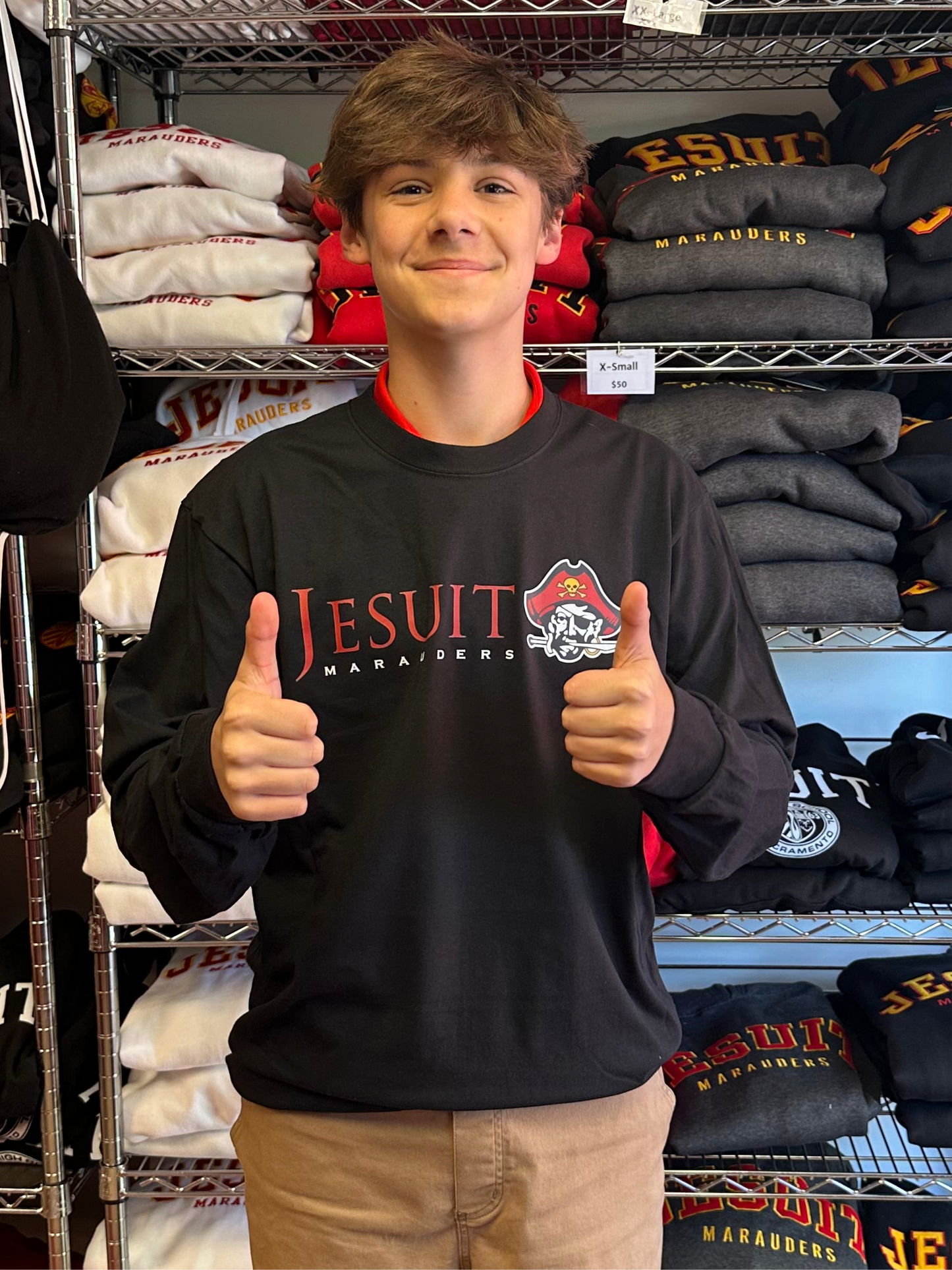 Black long sleeve cotton T-shirt