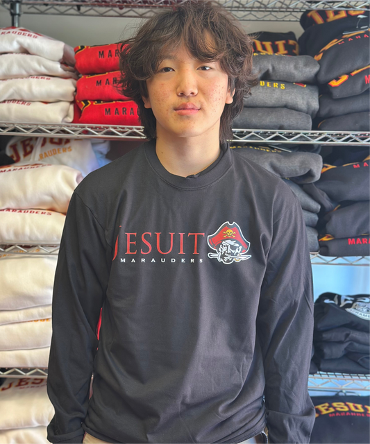 Black long sleeve cotton T-shirt