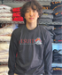 Black long sleeve cotton T-shirt