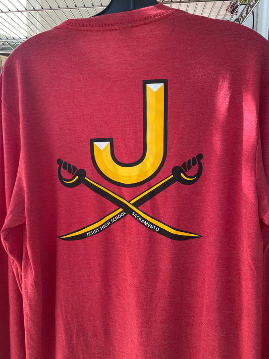 Long Sleeve Heathered Red District Tee