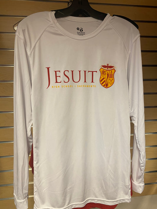 Dry Fit White Long Sleeve with JHS Shield
